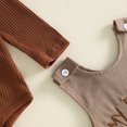 thumbnail image 2 of Cjfdfy Newborn Baby Boy Thanksgiving Outfits My First Thanksgiving Turkey Embroidery Ribbed Knit Long Sleeve Rompers Letter Overalls Hat 3 Pieces Set Toddlers Turkey Overalls Fall Winter Outfits, 2 of 9