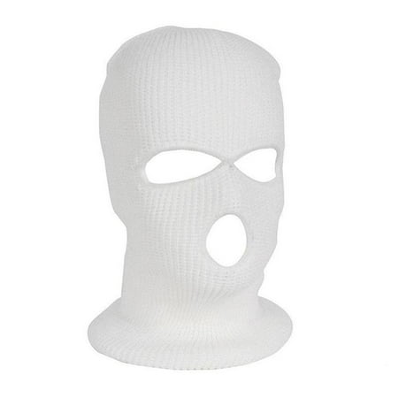 Viworld Men Women Cycling Hat Beanie Face Cover Hat Winter Balaclava 3 Hole Knitted Ski Full Face Mask Hat for Winter Outdoor Sports White