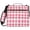 Pink Checkered Pattern, variant on Zipper Binder with Shoulder Strap 2 inch 3 Ring Waterproof File Folder Organizer Bag 500 Sheet Red and Cream Diamond Shapes