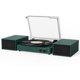 thumbnail image 1 of Tocadiscos con parlantes y codificación USB, tocadiscos LP de vinilo vintage Bluetooth accionado por correa con parlantes externos de potencia de 20 W, 3 velocidades, 3 tamaños, parada automática, cub, 1 of 5