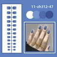 thumbnail image 6 of 24Pcs Manicure Bright Wearable Full Cover Short Square Head False Nails Solid Color Fake Nails Detachable Press-on Nails 11-ZH287-07, 6 of 8