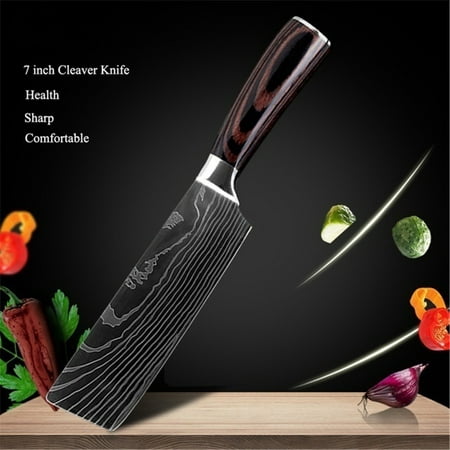 

Cleaver Knife 7 Inch Kitchen Chef Knives Chopper Vegetable Meat High Carbon Stainless Steel with Pakkawood Handle