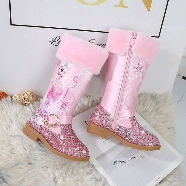 Disney filles bottes hiver nouveaux enfants bottes de neige petites filles mode princesse elsa congel s bottes plus velours coton bottes