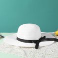 thumbnail image 2 of Txlixc Sombrero de paja de papel femenino, arco de ala ancha Txlixc moda, 2 of 9