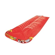 Pool Central 16' Inflatable Race Track Themed Dual Ground Level Inflatable Water Slide - Red