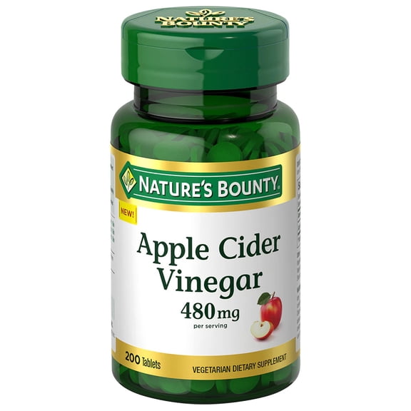 Nature's Bounty Apple Cider Vinegar, 480 mg, 200 ea (Pack of 2)