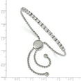 thumbnail image 3 of Stainless Steel Polished with CZ Adjustable Chain Bracelet; for Adults and Teens; for Women and Men, 3 of 3