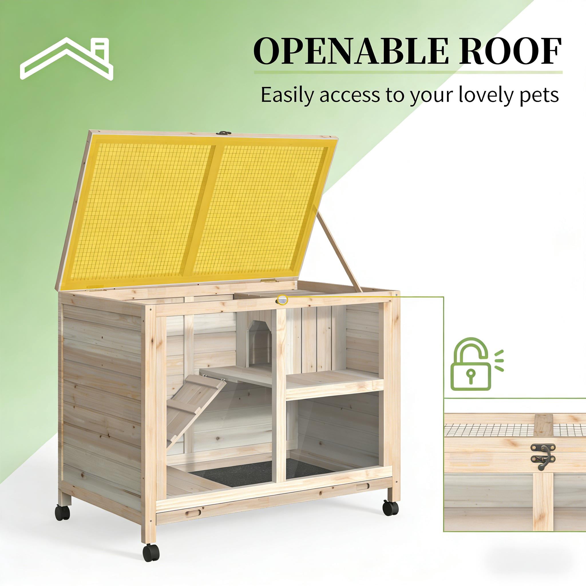Bunny Cage, Small Rabbit Hutch Spacious Pet House