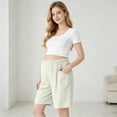 thumbnail image 6 of Ussuma Thin Pants for Pregnant Women with Abdomen Support Solid Color Breathable Maternity Shorts Elastic Waist Simple and Comfortable Summer Sports Go for A Walk Everyday Wear Dine Together M, 6 of 9
