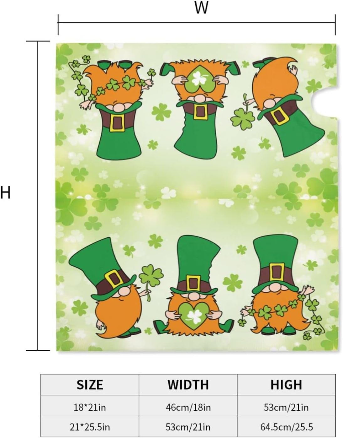Green Hat Clover St Patrick''s Day Mailbox Magnetic Post Mailbox Cover Garden Decor Outdoor Large 25.5" X 21"