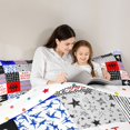 thumbnail image 5 of Homewish Modern Ballet Lover Full Size Comforter Sets, Red Blue Plaid Buffalo Bedding Comforter Set, Cartoon Stars Line Reversible Bedding Sets, Ultra Soft Bedroom Decor, 3pcs, 5 of 8