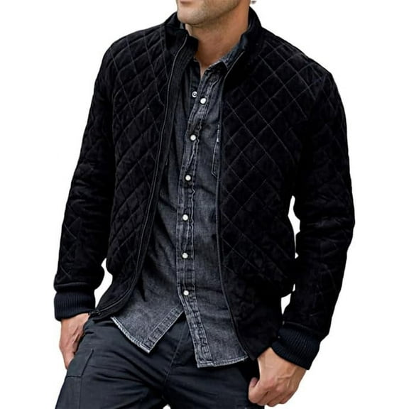 Men Quilted Suede Leather Jacket Bomber Men Biker Moto Jacket A300