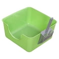 thumbnail image 3 of Esquirla Cat Litter Box Large Space Smooth Portable U Shape Lowered Front for Indoor Cats green, 3 of 8