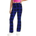 thumbnail image 6 of SGFCWSX Girls Yoga Pants Fashion Plaid Print High Waist Legging Pants Straight Leg Winter Soft Leggings Blue Size 8 Years, 6 of 9