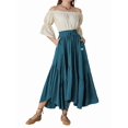 thumbnail image 3 of Maxi Skirts for Women High Waist Renaissance Skirt Long Skirt with Pockets Lake Blue M, 3 of 7