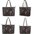 thumbnail image 3 of ZUXONGSY Colorful Butterfly Daisy Flower Print PU Leather Hobo Shoulder Bag for Women Lightweight Purse and Wallet Set with Zipper Handbag with Matching Wallet for Shopping Work, 3 of 4