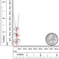 thumbnail image 2 of Gem Stone King 925 Silver and 10k Yellow Gold Pink Moissanite Pink Created Sapphire and White Lab Grown Diamond Triple 3 Heart Shape Pendant Necklace for Women (1.25 Cttw, with 18 inch Chain), 2 of 3