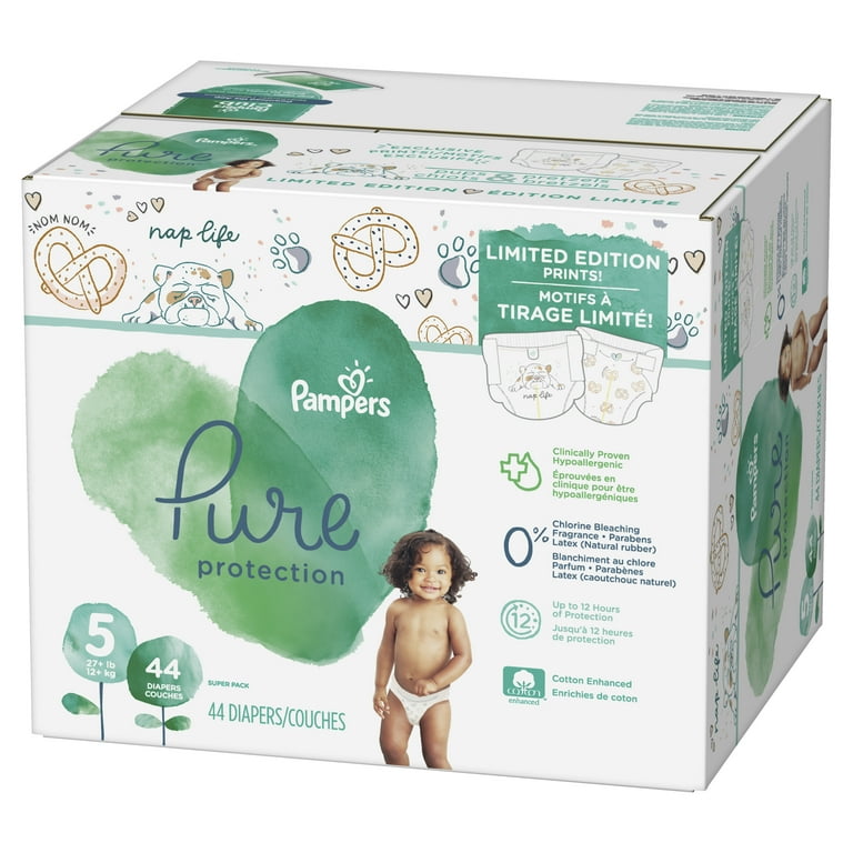 Pampers Pure Protection Limited Edition Natural Diapers, Size