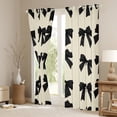 thumbnail image 3 of Feelyou Kawaii Bowknot Child Curtains Pack of 2 (42x84 Each), Dreamy Princess Style Curtains Blackout, Girly Black Ribbon Bedroom Curtains, Curtains and Drapes Room Decor, 3 of 6