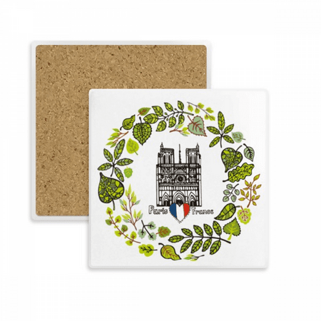 

cathedral paris france square coaster cup mat mug subplate holder insulation stone