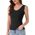 thumbnail image 4 of Womens Modal Pajama Tank Sleeveless U Neck Loungewear Basic Shirts Summer Sleep Tops S Black, 4 of 6
