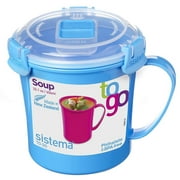 Sistema Microwave Collection To Go Lunch Soup Mug with Grip Lock Lid, Phthalate Free; BPA Free, Purple, 22.1 Ounces