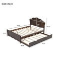 thumbnail image 2 of Harper & Bright Designs Full Bed Frame with Trundle, Full Size Wood Platform Bed with Headboard, Wood Trundle Bed Frame for Bedroom, Cappuccino, 2 of 10