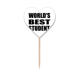 thumbnail image 1 of World 's Best Student Teacher quote Etiqueta del corazón de la bandera del palillo de dientes, 1 of 3