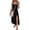 Black, variant on Women's Side Slit Scoop Neck Wide Strap Dress Ninety Five Percent Polyester and Five Percent Elastane Easy Care Comfort