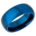 thumbnail image 1 of Men's Women's Tungsten Wedding Band Engagement Ring 8mm Domed Blue Ring, SZ 8.5, 1 of 3