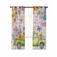 thumbnail image 7 of Watercolor Floral Truck Blackout Curtains for Bedroom, Spring Garden Butterflies Pink Plaid Thermal Insulated Kitchen Drapes with Grommets, Light Blocking Window Treatment, 2 Panels 42" x 54", 7 of 7