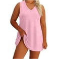 thumbnail image 2 of Oksale Plus Size Dresses for Curvy Women Summer 2026 Sleeveless Mini Dress Soft Cozy V Neck Casual Dresses Hot Pink 5XL, 2 of 7