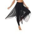 thumbnail image 4 of YIZYIF Womens Latin Dance Skirt Irregular Hem Ballroom Tango ChaCha Dance Costume Black-A M, 4 of 7