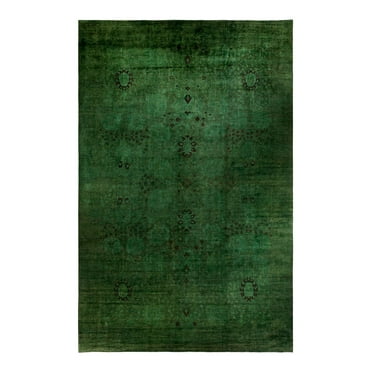 Solo Rugs Overdyed, One-of-a-Kind Hand-Knotted Area Rug - Green, 11' 10" x 18' 0"