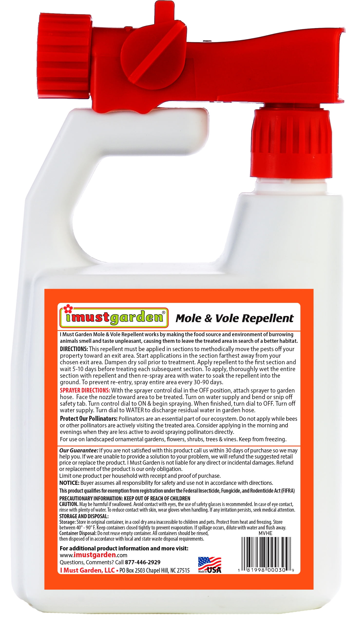 I Must Garden Mole & Vole Repellent - 32oz Hose End Concentrate