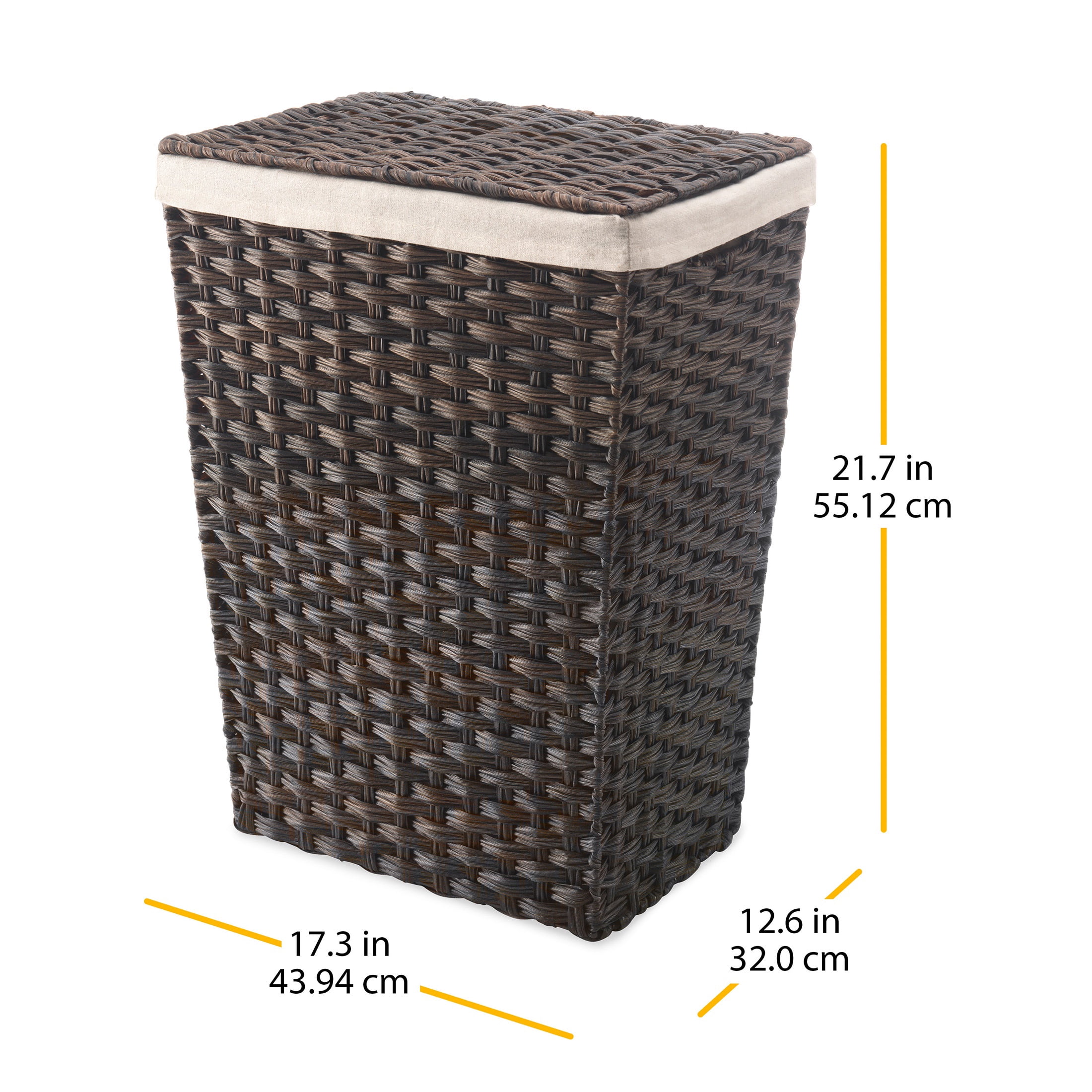 Whitmor Rattique® Laundry Hamper with Removable Liner, Espresso ,1 Pack