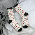 thumbnail image 5 of Hirioo Vintage Christmas Reindeer Pattern Adult Middle Tube Socks Breathable Sock Non-Pilling,Contrasting Color Design, 5 of 6