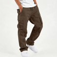 thumbnail image 2 of HAOTAGS Boys Cargo Pants with Pockets, Elastic Waist Solid Color Casual Sweatpants Brown Size 9, 2 of 8