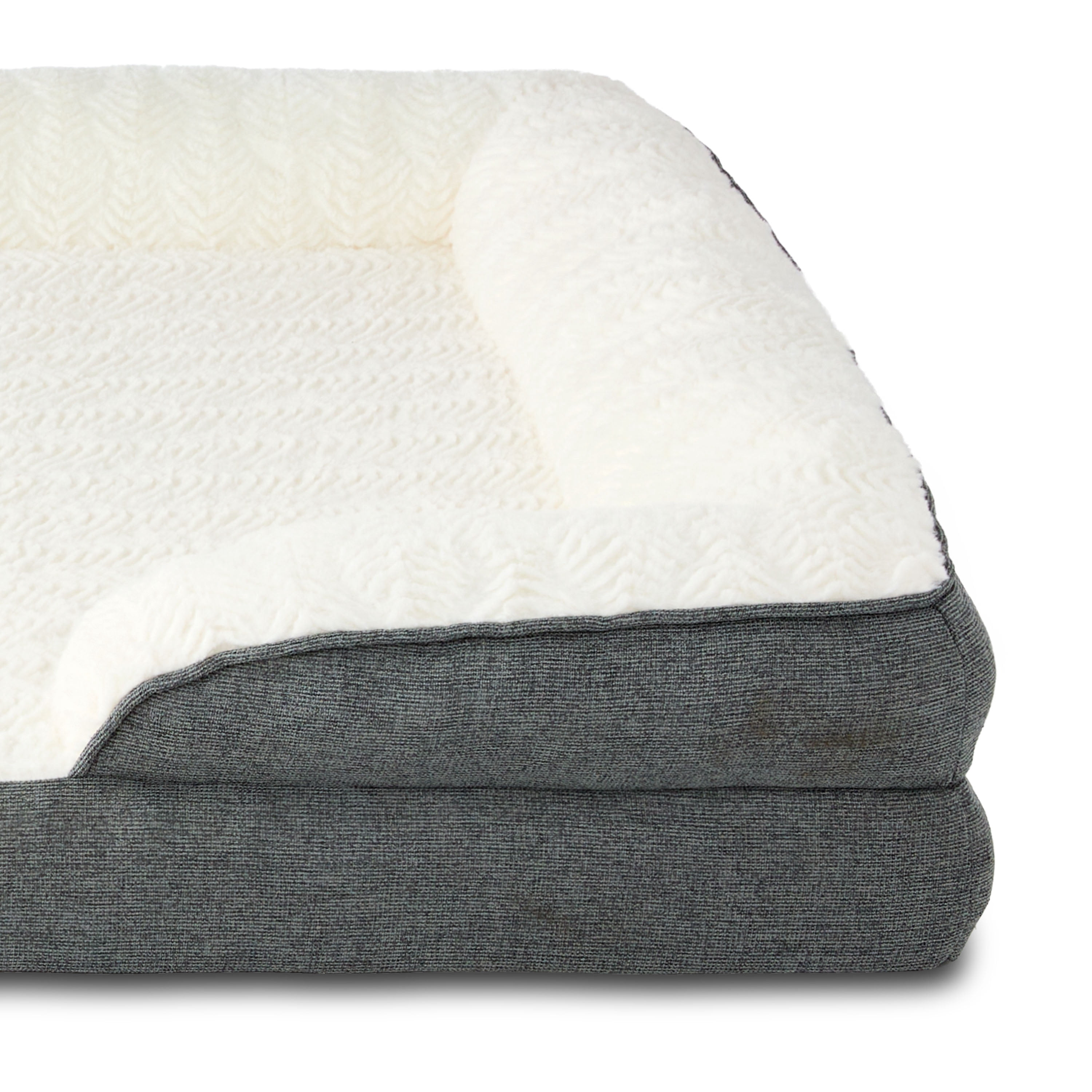 Vibrant Life Extra Large Orthopedic Bolster Dog Bed, Gray, 35" x 48"