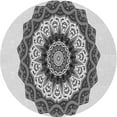 thumbnail image 1 of Ahgly Tapis Rond Lavable en Machine Intérieur Transitionnel Gris Foncé, 6 Pieds Rond, 1 of 7