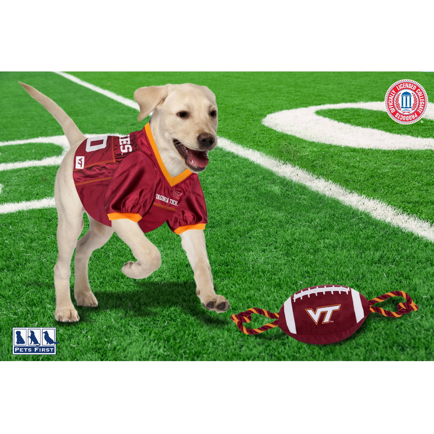 Pets First Collegiate Virginia Tech Nylon Football-Licensed
