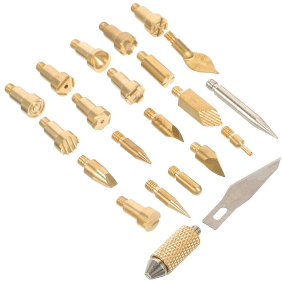 22 Pcs Pyrography Engraving Blade Wood Carving Tools Replacement Tips Burning Pen Embossing Machine Nibs Burner Kit