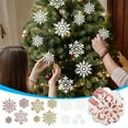 thumbnail image 1 of Xihbxyly Adornos Navideños de Copos de Nieve, Copos de Nieve Blancos Brillantes, Juego de 36 Piezas, Decoraciones para Interiores y Exteriores, Duraderos y Ligeros, Decoración Navideña, Perfectos par, 1 of 5