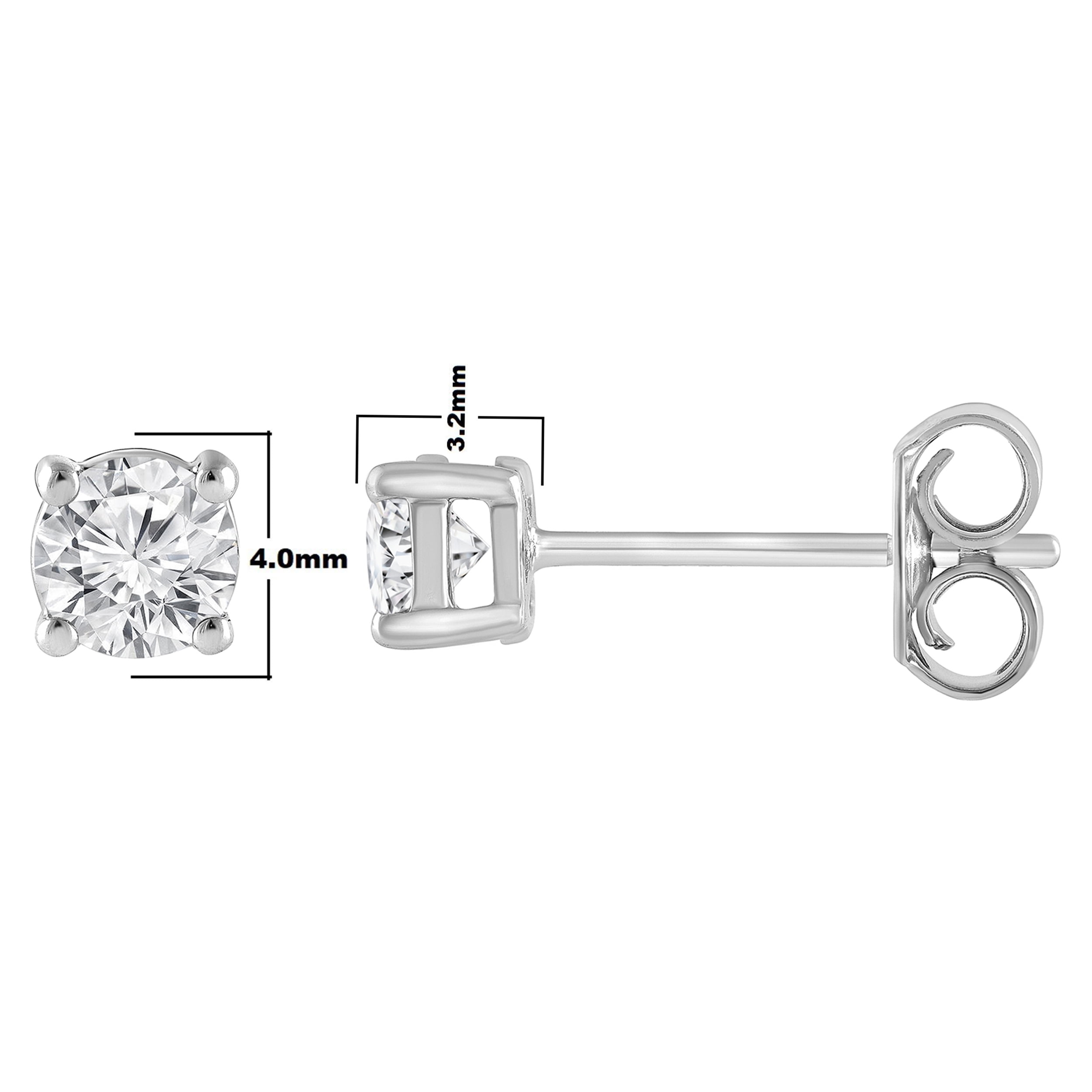 Unique Moments 1/2 Ct Round Lab Grown Diamond Stud Earrings in 10K White Gold for Women (J-SI-I1)