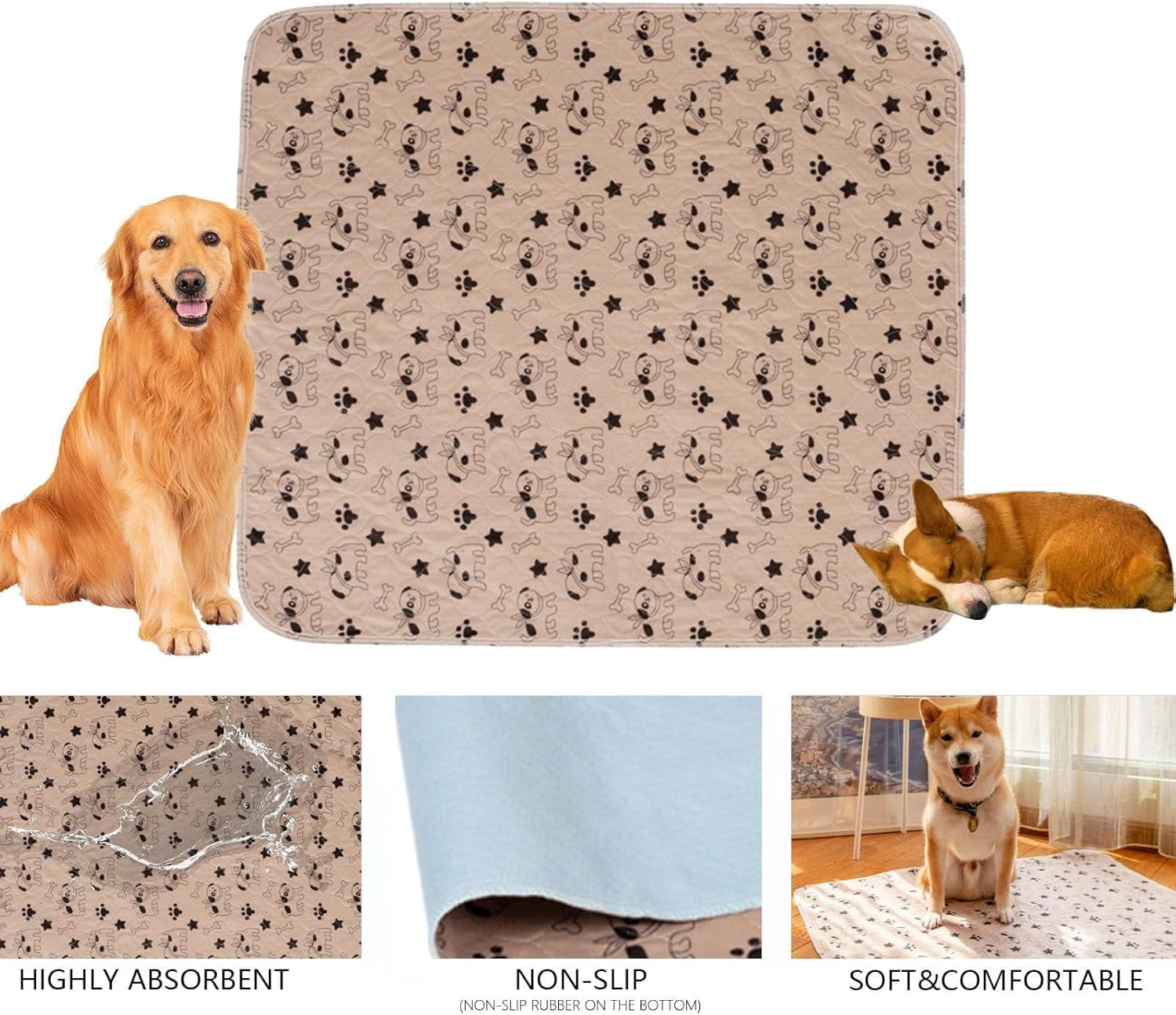 Puppy pad Pee Pads for Dogs, 2026 Upgraded Washable Puppy Pad with Pheromones, Puppy Pad Pee Pad - Leak & Odor Proof, Non-Slip Base, Easy to Clean & Reusable