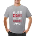 thumbnail image 1 of Valheim 0 días desde el último accidente camiseta anime secado rápido lindos tops niños estampado animal camisetas ajustadas para hombres, 1 of 8