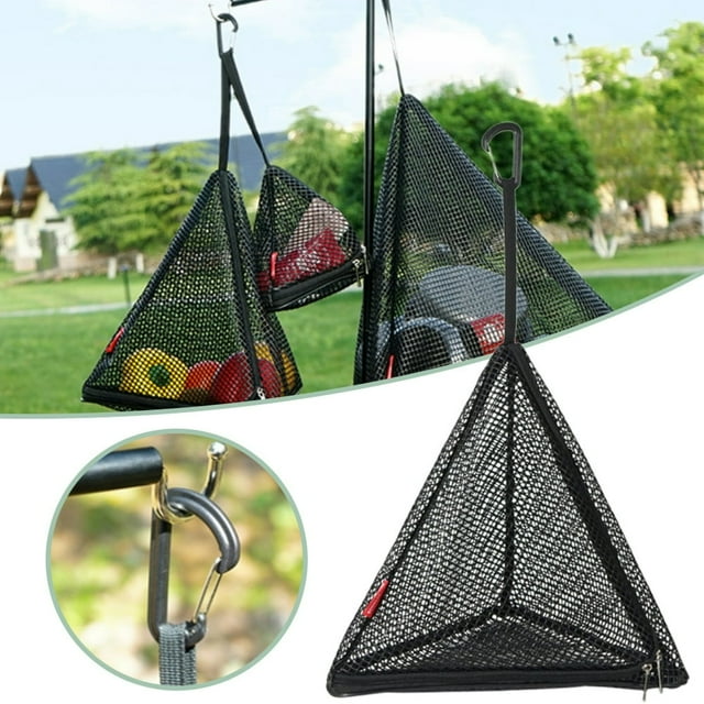 Foldable Triangle Drying Net Outdoor Triangle Storage Net Hanging Basket Net for Storing Toiletries Cosmetics