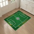 thumbnail image 3 of ODIKA 3'x5' Washable Accent Rug Pet Friendly, Non-Shedding Mat Soccer Centered Field Border Aglity Theme Decorations Motif Bold for Bedside, Nursery Room, 3 of 7