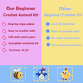 Yarniss Beginner Crochet Kit, Animal Starter Project with Video