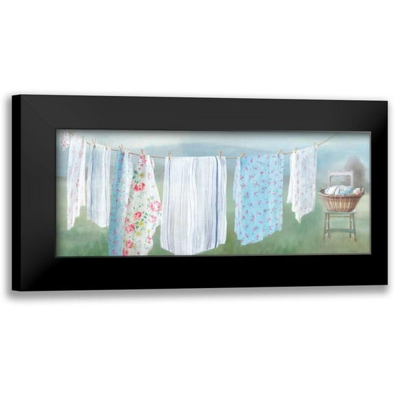 Nai, Danhui 14x8 Black Modern Framed Museum Art Print Titled - Laundry Day IX